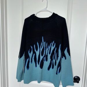 Aelfric Eden Black and Blue Flame Sweater